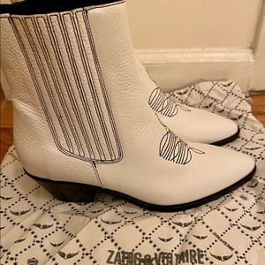 Zadig & Voltaire White Ankle Boots